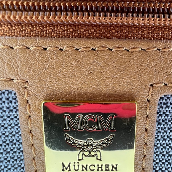 MCM Tan Backpack with Gold Accents Like New - Picture 9 of 10